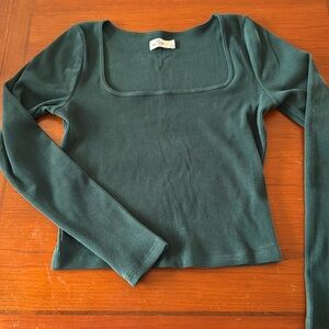 Hollister square neck ribbed crop top size Large